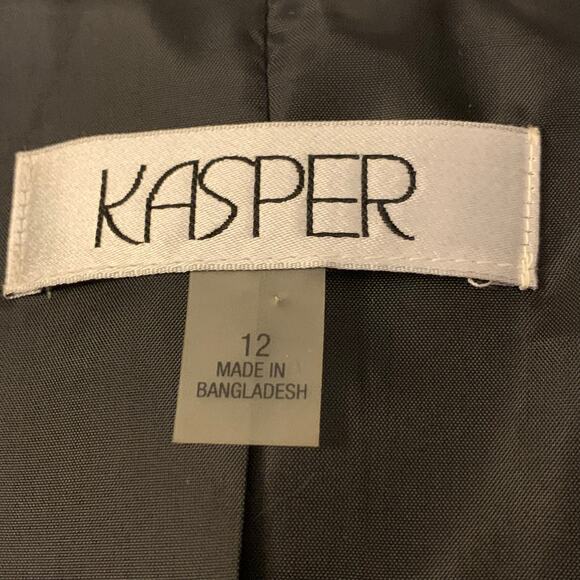Kasper Womens Cardigan Stretch Crepe Flyaway Jacket Open Front 3/4 Sleeve Sz. 12 - Picture 3 of 12